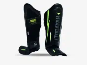 black neo yellow shin guard