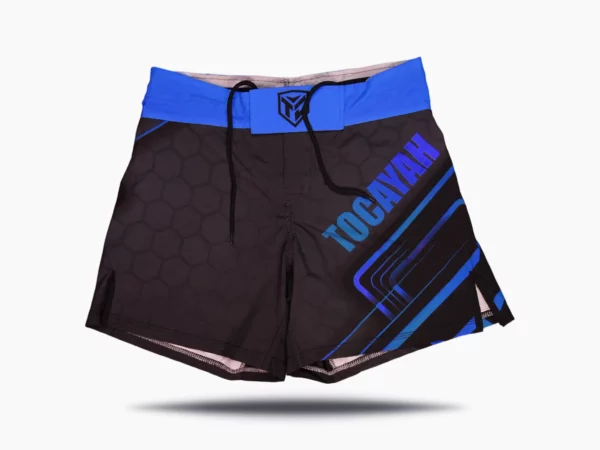 Tocayah octagon mma short blue and black 1