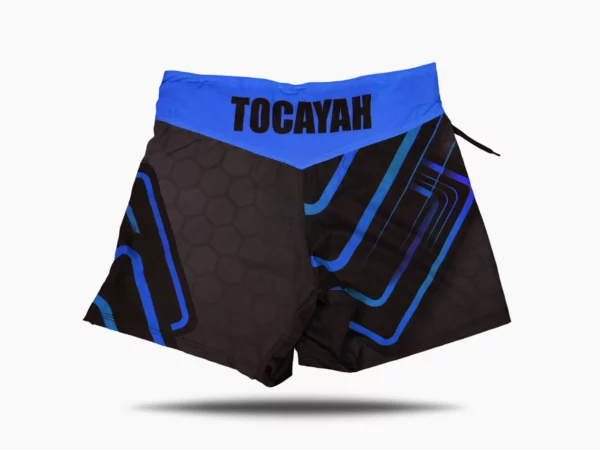 Tocayah octagon mma short blue and black 2