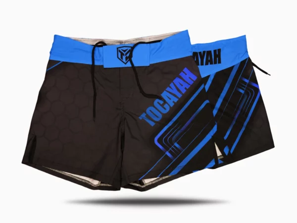 Tocayah octagon mma short blue and black 22