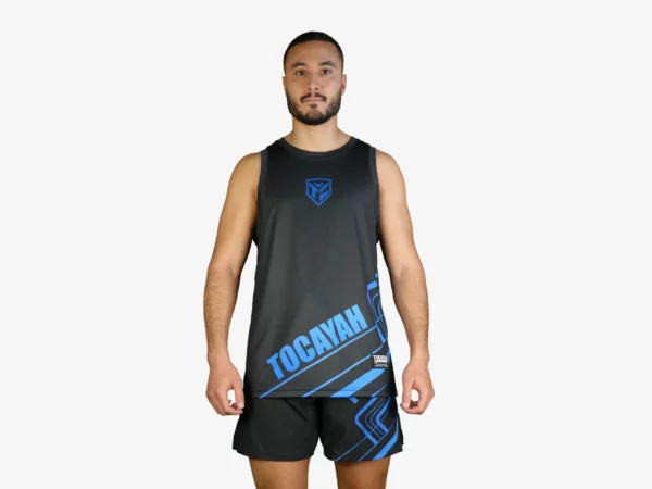 Tocayah octagon mma short blue and black 6