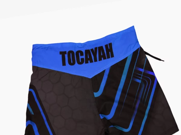 Tocayah octagon mma short blue and black4