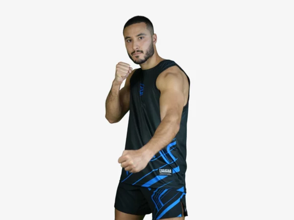 Tocayah octagon mma short blue and black7