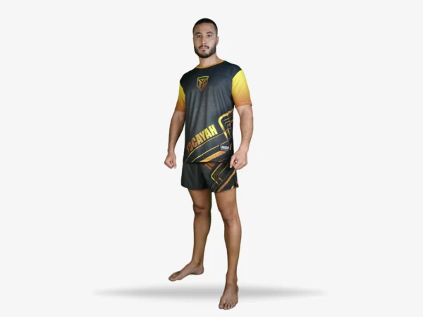 Tocayah octagon mma short gold and black 8