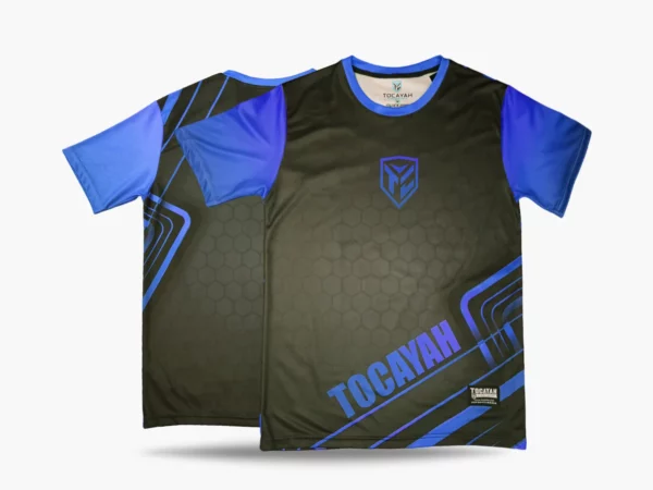 Tocayah Octagon 1.0 T-Shirt Black/Blue - Image 2