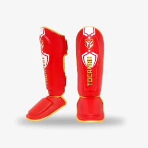 kids red muay thai shinguard